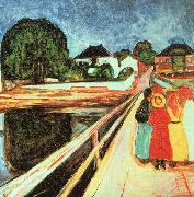 Edvard Munch Girls on a Bridge oil painting artist